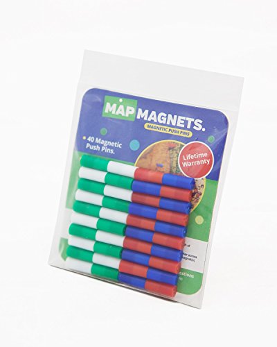 マップMagnets – 120 Small磁気push-pins 30のレッド、ホワイトボード、またはOffice [アソート色: 30ブルー、30グリーン、30ホワイト]