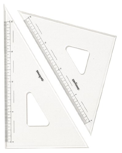 ドラパス 三角定規 目盛付 2mm厚 15cm 13121