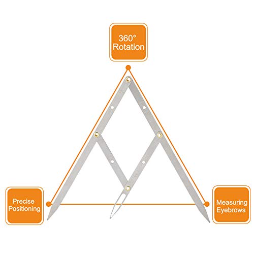 タトゥー眉毛ルーラー、マイクロブレードキャリパー比眉毛測定ルーラー 恒久メイクアップステンシル測定ツール