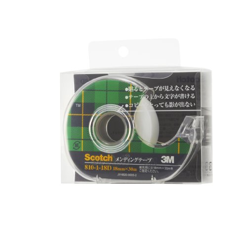 3M スコッチ テープ メンディングテープ ディスペンサー付 18mm×30 小巻 810-1-18D