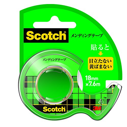 3M スコッチ テープ メンディングテープ ディスペンサー付 18mm×7.6m 小巻 12巻 CM-18