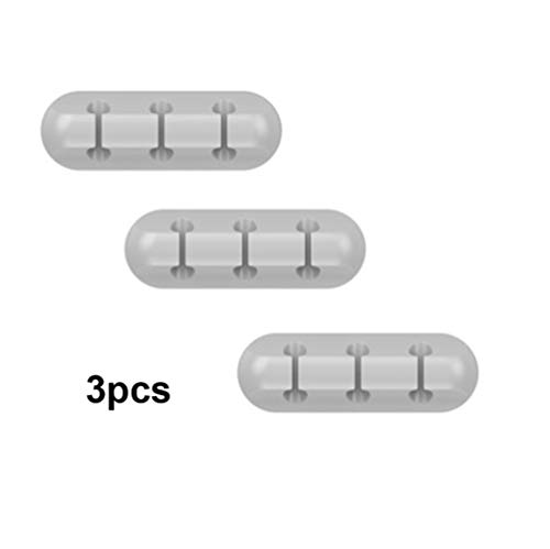 DAMIGRAM ケーブルホルダー シリコン製 ケーブルクリップ コード 収納用 ケーブルドロップ 7本固定 コードまとめる 落下防止 バック接着剤 グレーケーブルクリップ マグネットとテープのWAY固定ケーブルホルダー (グレー3pcs)