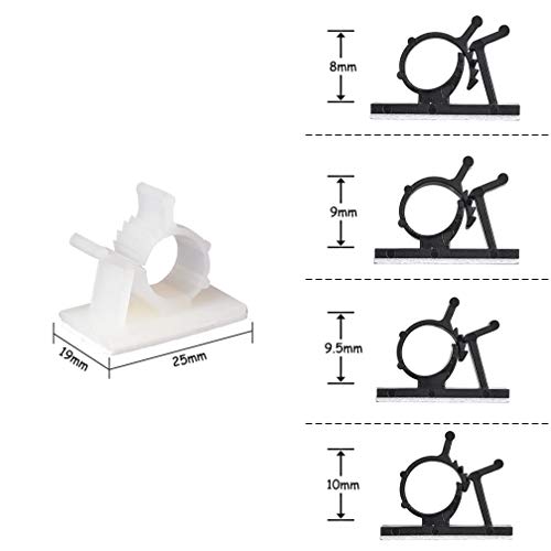 ケーブル収納 4階段調節可能なケーブルホルダー コードクリップ コードフック ケーブルクリップ 接着ワイヤーコード 粘着シート付 60個セット ホワイト By MAVEEK