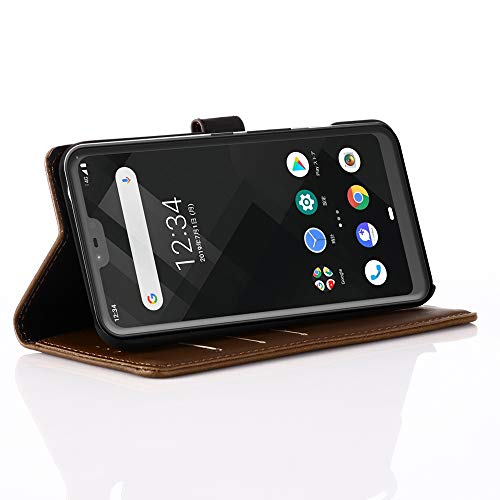 arrows u レザー 手帳型 ケース レトロ調 Diary case カード収納 arrows U 801FJ ブックタイプ スマホケース 耐衝撃 カバー 富士通 801FJ 本革風カバー マグネット式 FUJITSU アローズU ケース Fujitsu arrows U対応 (arrows U, ブラウン)