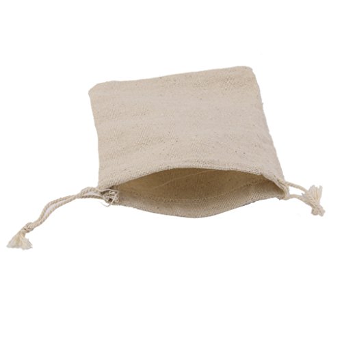 【ノーブランド品】リネン製　シンプル　ジュエリーポーチ　巾着　ギフトバッグ　10x14cm　10枚