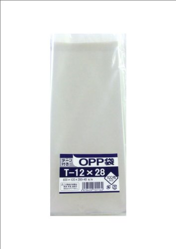 モリヤマ化成 OPP テープ付き 袋 透明 T-12×28
