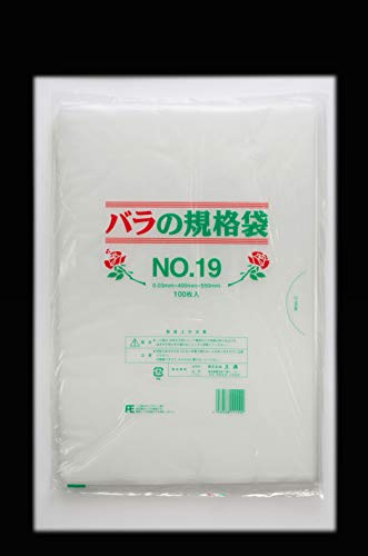 三共 ポリ袋 バラの規格袋NO.19 0.03㎜(厚)x40㎝(幅)x55㎝(長さ) 透明