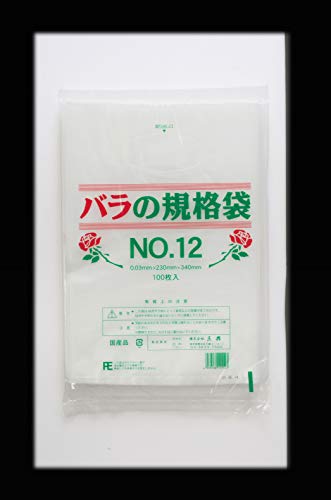 三共 ポリ袋 バラの規格袋NO.12 0.03㎜(厚)x23㎝(幅)x34㎝(長さ) 透明