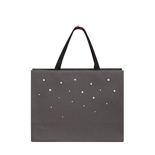 Distingué BAG 6枚 きらきら星手提げ紙袋 黒色紙袋 厚手紙袋 丈夫な紙袋 高品質ペーパーバッグ 贈り物の見栄えをアップ 記念日に最適 (30x23x12)