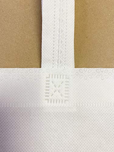 不織布 作品収納 バッグ 特大 大容量 お絵描き 手提げ袋 小学生 カバン 10枚セット MGC JAPAN TRADE (ホワイト)
