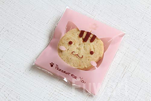 【Fuwari】 アニマル 動物 袋 小袋 お菓子 チョコレート クッキー キャンディー ラッピング バレンタイン 100枚 包装袋 小分け プレゼント アニマルS2 (⑦)