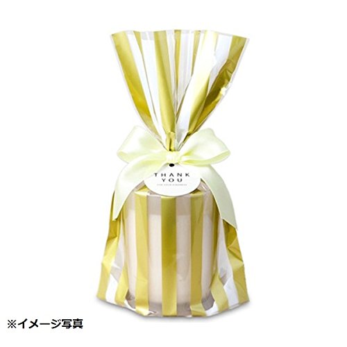 【Fuwari】　かわいい　袋　小袋　クリスマス　お菓子　チョコレート　クッキー　キャンディー　アクセサリー　小物　ラッピング　　50枚　包装袋　小分け プレゼント　用 (ストライプ（ゴールド）)