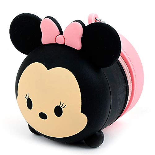 [ミニーマウス] Disney ディズニー TSUM TSUM(ツムツム) かわいい シリコーン コインケース 小銭入れ ポーチ 財布小物入れファスナ-付きプレゼント・ギフトキャラクター 文房具