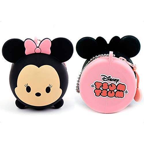 [ミニーマウス] Disney ディズニー TSUM TSUM(ツムツム) かわいい シリコーン コインケース 小銭入れ ポーチ 財布小物入れファスナ-付きプレゼント・ギフトキャラクター 文房具