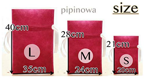 （pipinowa）ラッピング 袋 5枚 セット 簡単 包装 プレゼント 用 (ローズピンク, L)