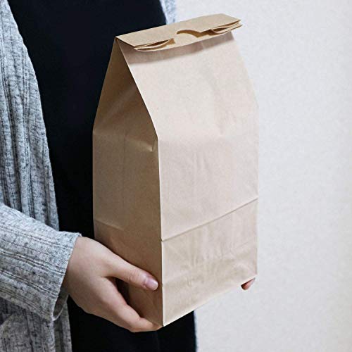 紙袋【日本製】 角底袋 未晒し(クラフト)M 幅15.5x高32xマチ9.5cm 【100枚】