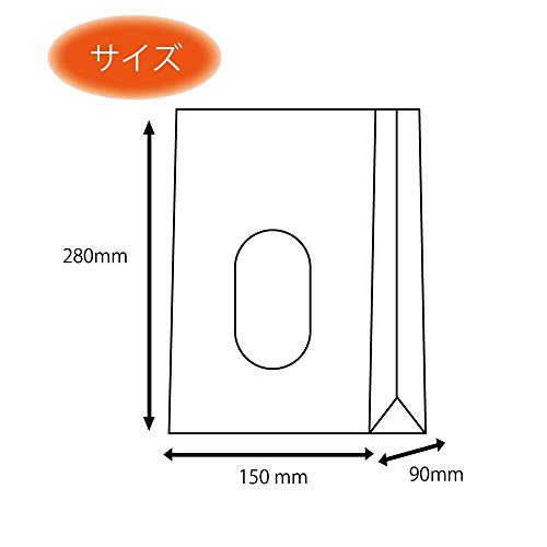 ヘイコー 紙袋 窓付 No.6 未晒 クラフト 15x9x28cm 50枚