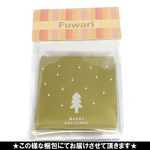 【Fuwari】 クリスマス 袋 小袋 ラッピング お菓子 クッキー チョコレート 100枚 包装袋 小分け プレゼント 用 C (⑦)