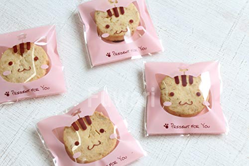 【Fuwari】 アニマル 動物 袋 小袋 お菓子 チョコレート クッキー キャンディー ラッピング バレンタイン 100枚 包装袋 小分け プレゼント アニマルS2 (⑦)