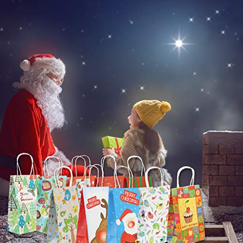 Formemory クリスマス ギフトバッグ ラッピング 紙袋 お菓子 キャンディー 雪だるま サンタさん トナカイ プレゼント 贈り物 包装 24個セット