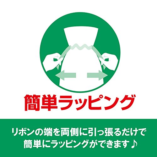 カクケイ ギフトバック 不織布 巾着袋  リボン付 10枚 みずたま オレンジ L FBR-12