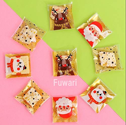 【Fuwari】クリスマス ラッピング袋 ４００枚 （４種類×各１００枚）SET お菓子袋 プレゼント 小分け 小袋 袋 ギフト袋