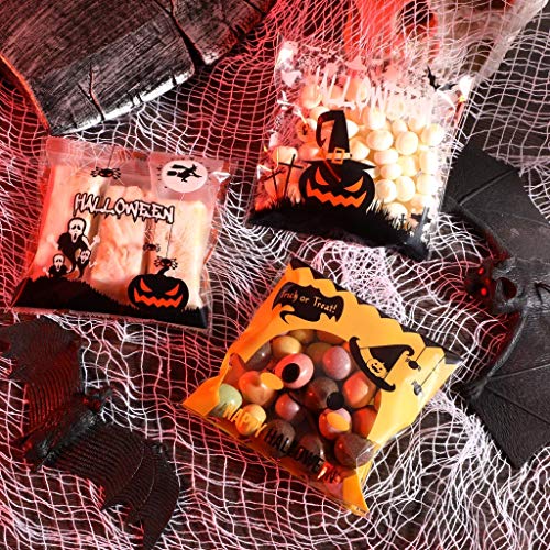 Formemory 300点 ハロウィン ラッピング 袋 キャンディー お菓子 チョコレート クッキー かぼちゃ 幽霊 小物入れ ギフトバッグ シール袋 自己接着 プレゼント