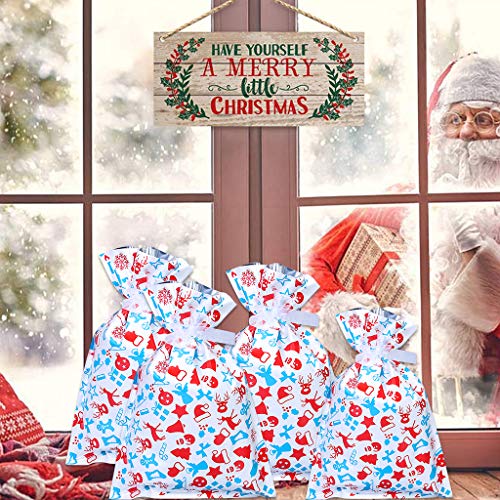 Amycute クリスマス ラッピング袋 ギフトバッグ ギフト 袋 チョコレート クッキー キャンディー お菓子入れ 小物入れ プレゼント用 贈り物 リボン付き 24点セット 24X32cm