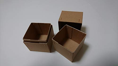 みどり紙工所 チップボール紙箱 ブロンズステッチVer. 茶 6箱入(正方形:内寸55×55×55mm) 小さなギフトボックス箱