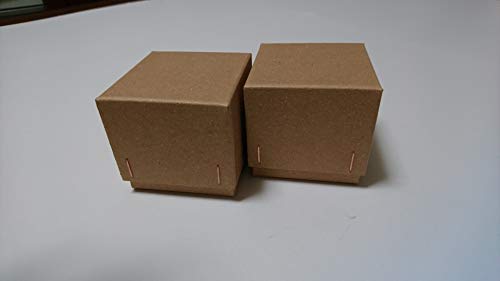 みどり紙工所 チップボール紙箱 ブロンズステッチVer. 茶 6箱入(正方形:内寸55×55×55mm) 小さなギフトボックス箱