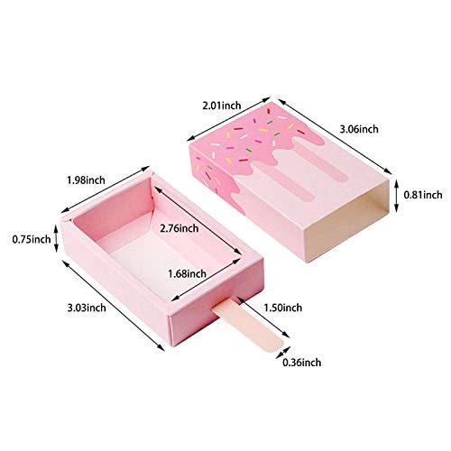 TeamTop 50個 ギフトボックス ミニアイスクリームの形の結婚式 贈り物 ありがとう パーティー お祝い 装飾 アクセサリー (ピンク)