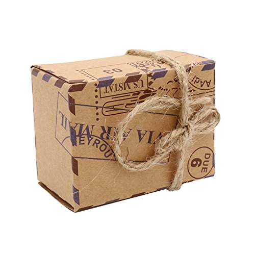 Flushbay ギフトボックス 50個セット キャンディ ボックス お菓子箱 パーティー 結婚式 誕生日用ボクス 贈り物 好意 ギフトボックス (褐色)