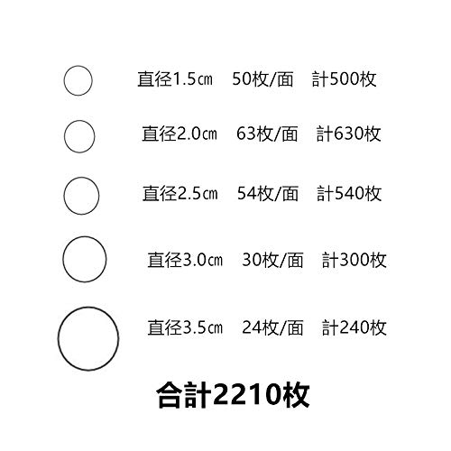 Sweetimes 封印シール 透明 業務用 5サイズ 計2210枚 セット No.87