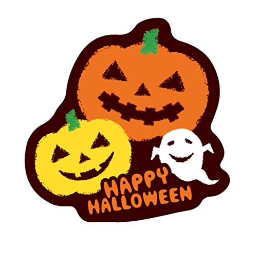 creve ハロウィン パンプキン ギフトシール ギフトステッカー ラッピング happy halloween 光沢加工 防水加工 大きめサイズ 4×4cm (50枚セット)