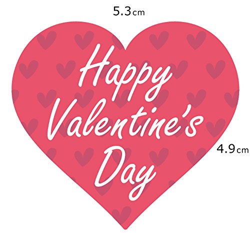 「Happy Valentine's Day」ハート型 バレンタインシール（300枚入） 【k-028】