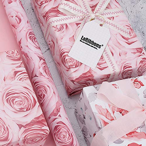 Laribbons Gift Wrapping Paper Roll – 150 SQ FT。 – フローラル印刷の結婚、母の日、誕生日プレゼントラップ – 6 Rolls