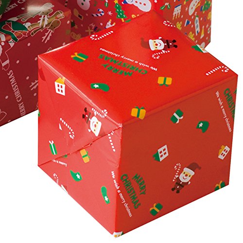 包装紙 全判 再生コート紙 クリスマス スノーマン 赤 (50枚) XS-2WZ